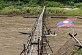 Working at the consolidation of a wooden footbridge in Luang Prabang - 2 (Front view)
