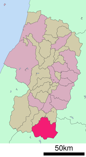 Location of Yonezawa in Yamagata Prefecture