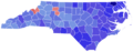 1976 North Carolina gubernatorial election results map by county