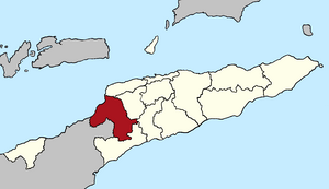 Map of East Timor highlighting Bobonaro Municipality