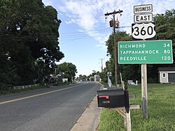 2017-06-26 19 19 17 View east along U.S. Route 360 Business (Goodes Bridge Road) at Virginia Street (Virginia State Secondary Route 1009) in Amelia Courthouse, Amelia County, Virginia