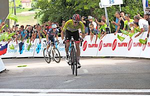 2022 Tour of Slovenia (Stage 3, battle for 2nd place, Rafał Majka (UAE) vs Nicola Conci (Alpecin-Fenix))