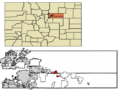 Adams County and Arapahoe County Colorado Incorporated and Unincorporated areas Bennett Highlighted 0806090