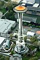 Aerial Space Needle Painted Gold May 2012