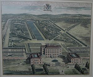 An engraving of Chevening by Johannes Kip (d.1722) after Thomas Badeslade (d.1742), published (in History of Kent) 1719 by John Harris