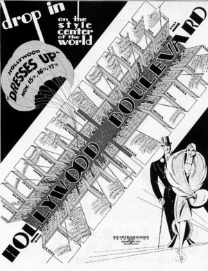 Artistic rendering of Hollywood Boulevard Business District 1927 or -8