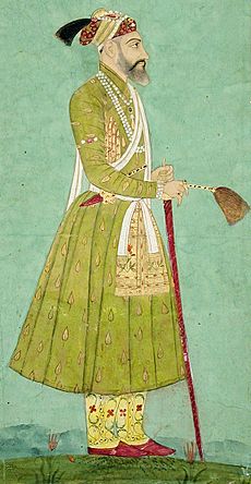 Aurangzeb holding a flywhisk (6124544937) (cropped)