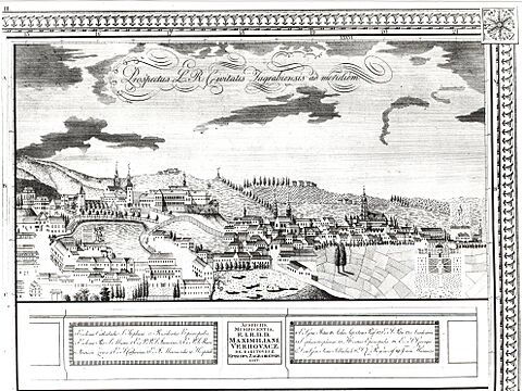 Bakrorez panorame Zagreba iz 1822