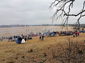 Battle of round mountain reenactment at disputed Battle site near Yale Oklahoma 2017.jpg
