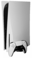 Black and white Playstation 5 base edition with controller
