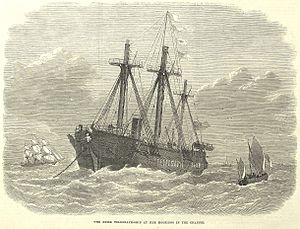 Brisk, telegraph ship, in 1870