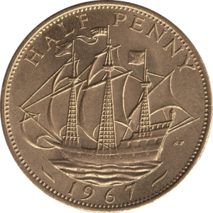 British pre-decimal halfpenny 1967 reverse.png