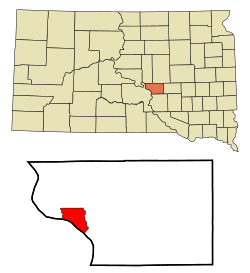 Location in Buffalo County and the state of South Dakota