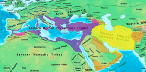 Byzantine and Sassanid Empires in 600 CE