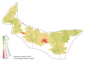 Canada Prince Edward Island Density 2016