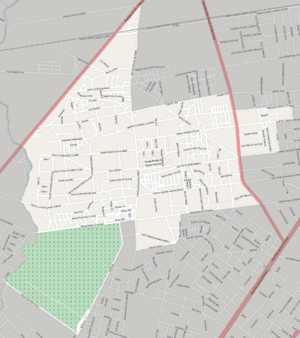 Street map of Casavalle. Limits of barrio shown according to the INE map of 2004.