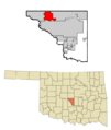 Cleveland County, Oklahoma Incorporated and Unincorporated areas highlighting Moore