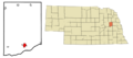 Colfax County Nebraska Incorporated and Unincorporated areas Schuyler Highlighted