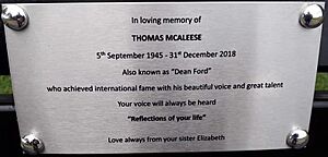 Dean Ford memorial plaque