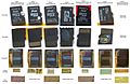 Decapsulated microSD memory card lineup-genuine, questionable, and fake-counterfeit