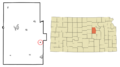 Dickinson County Kansas Incorporated and Unincorporated areas Woodbine Highlighted