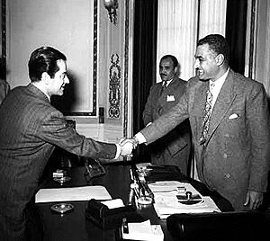 Farid al-Atrash with Nasser, 1955