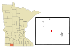 Location of Lakefield, Minnesota