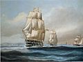 John O'Brien - Flagship Wellesley and Squadron Leaving Halifax Harbour, 1850