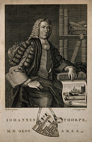 John Thorpe. Line engraving by J. Bayly, 1769, after J. Woll Wellcome V0005826