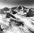 Johns Hopkins, Mount Bertha and Mount Crillon, tidewater glacier and icefall, September 12, 1973 (GLACIERS 5509)