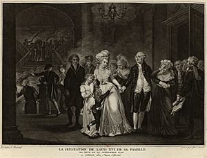 La Séparation de Louis XVI de sa famille - Etampe 1794-95
