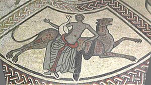 Littlecote Mosaic - horse, man & bird
