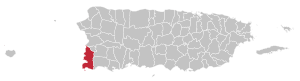 Map of Puerto Rico highlighting Cabo Rojo Municipality