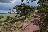 Looking south southeast from the walking path encircling Capulin Volcano National Monument on 29 August 2022