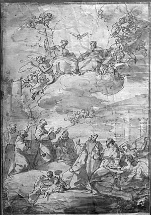 Luis gonzalez velazquez. la trinidad y santos franciscanos