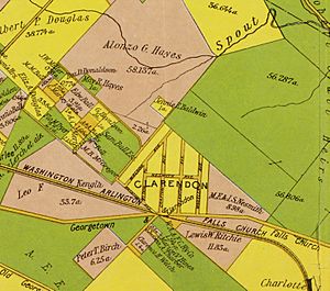 Map from 1900 by Howell & Taylor, showing Clarendon in Arlington, VA