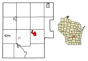 Location of Montello in Marquette County, Wisconsin.