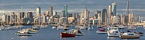 Melbourne skyline - cropped and contrast