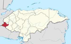 Location of Ocotepeque in Honduras