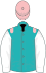 Green, pink epaulets and cap, white sleeves