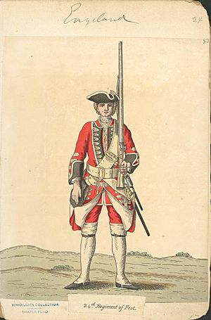 Piechur brytyjski z 1742 r. 22 regiment piechoty