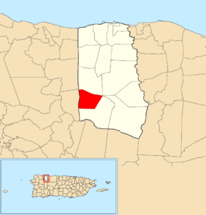 Location of Puertos within the municipality of Camuy shown in red