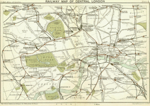 Railway map central London 1899
