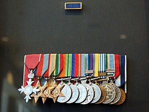 Reg Saunders medals at the AWM in January 2017