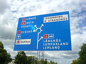 Road sign in Åland
