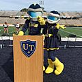 Rocky and Rocksy at Freshman Convocation, 2017