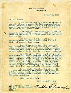 Roosevelt letter to Landis