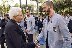 Sergio Mattarella meets Italy national football team and Matteo Berrettini (12 July 2021) 16