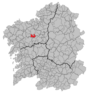 Location of Oroso within Galicia