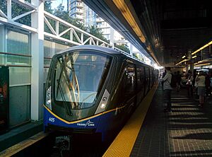 SkyTrain Mark III arriving at Stadium Chinatown Station